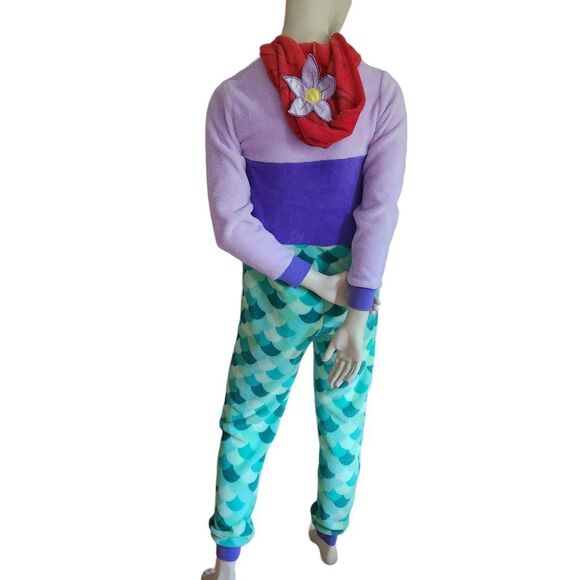 Disney Little Mermaid Fleece Sleepwear 1 Pc Pajamas Women's Size XS Zip Front - Picture 6 of 9